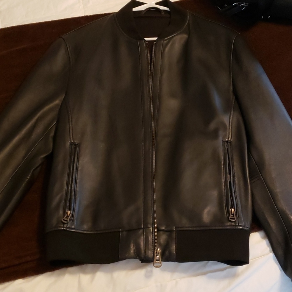 Cole Haan mens leather jacket.
